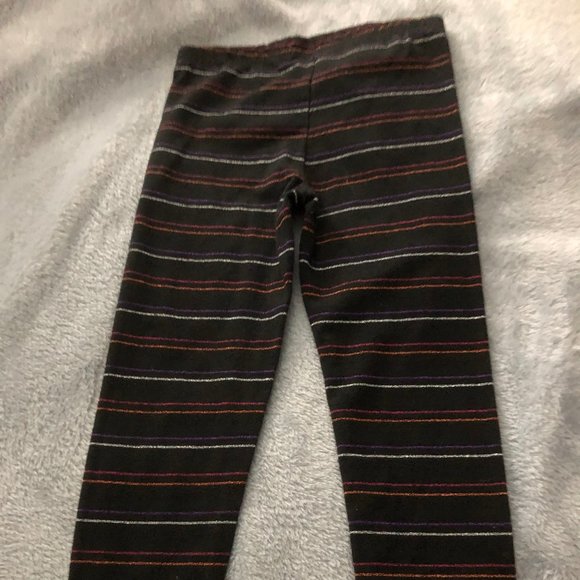 Halloween Colors Sparkle Striped Size 4T Leggings - Picture 2 of 4